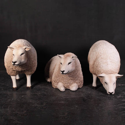 Laying Texelaar Lamb Life Size Statue - LM Treasures 