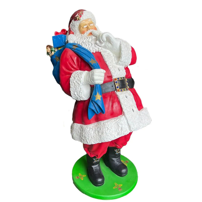 Santa Claus With Sack Life Size Christmas Statue LM Treasures - A