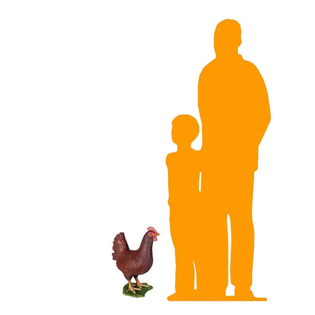 Red Chicken Life Size Statue LM Treasures - H