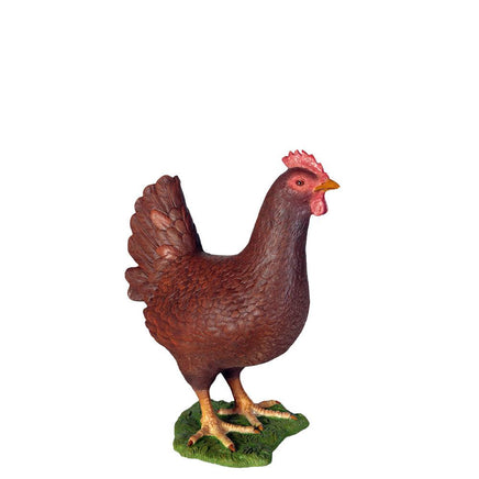 Red Chicken Life Size Statue - LM Treasures 