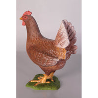 Brown Chicken Life Size Statue - LM Treasures 