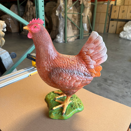 Brown Chicken Life Size Statue