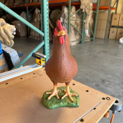 Red Chicken Life Size Statue