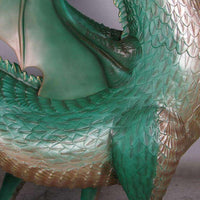 Large Green Dragon Standing Life Size Statue - LM Treasures 