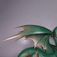 Large Green Dragon Standing Life Size Statue - LM Treasures 