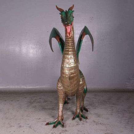 Large Green Dragon Standing Life Size Statue - LM Treasures 