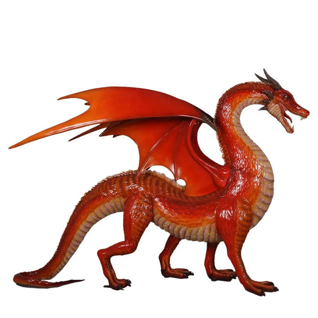 Large Red Dragon Standing Life Size Statue LM Treasures - H