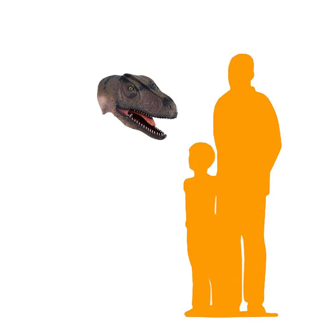 Allosaurus Dinosaur Head Mouth Open Life Size Statue LM Treasures - H