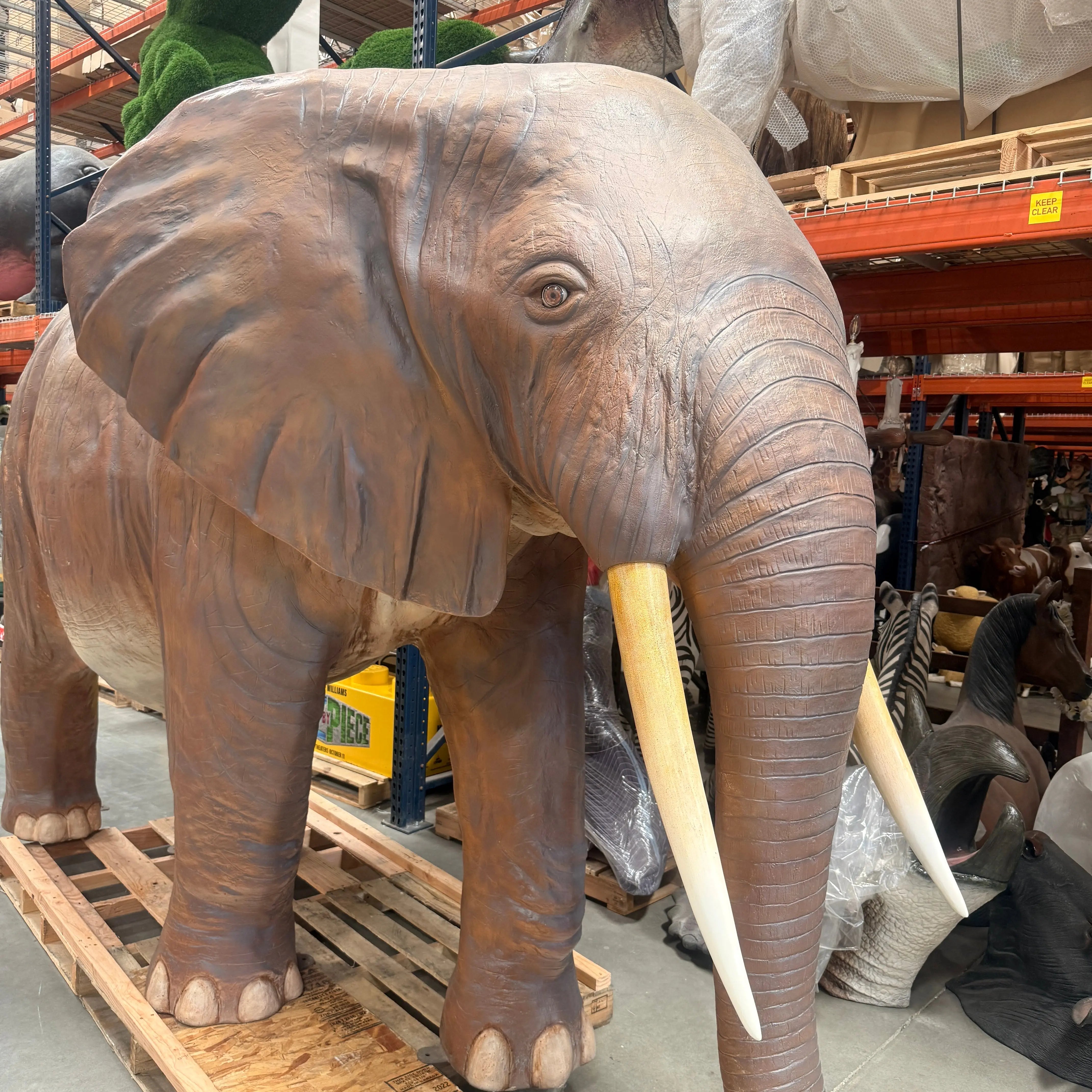 Giant Elephant Life Size African Safari Animal Statue – LM Treasures