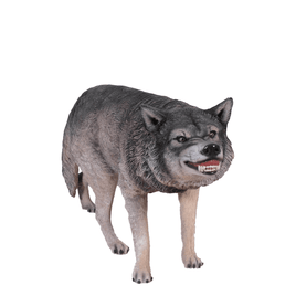 Growling Wolf Life Size Statue - LM Treasures 