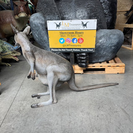 Small Kangaroo With Joey Life Size Statue
