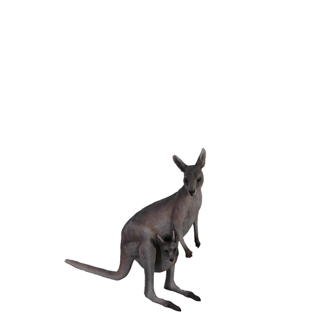 Small Kangaroo With Joey Life Size Statue