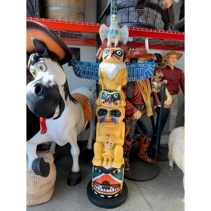 Indian Totem Pole Life Size Statue - LM Treasures 