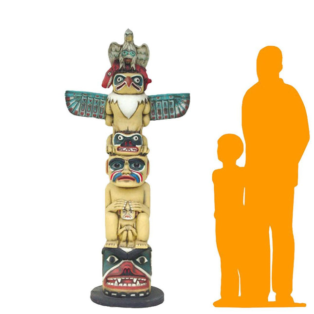 Indian Totem Pole Life Size Statue - LM Treasures 