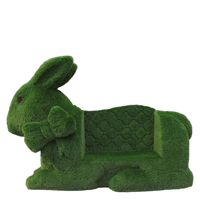 Grassy Bunny Bench Statue
