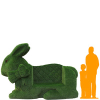 Grassy Bunny Bench Statue