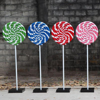 Blue Swirl Lollipop Over Sized Statue - LM Treasures 