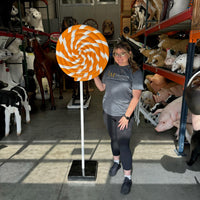 Orange Swirl Lollipop Over Sized Statue