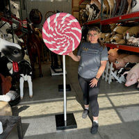 Pink Swirl Lollipop Over Sized Statue