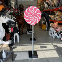 Pink Swirl Lollipop Over Sized Statue - LM Treasures 