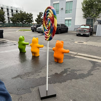 Rainbow Swirl Lollipop Over Sized Statue