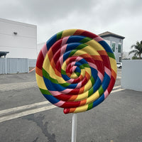Rainbow Swirl Lollipop Over Sized Statue