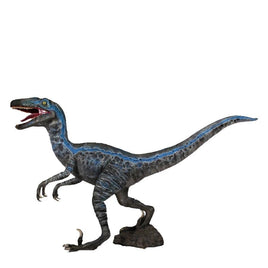 Blue Velociraptor Dinosaur Life Size Statue - LM Treasures 