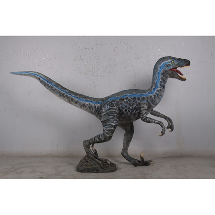 Blue Velociraptor Dinosaur Life Size Statue - LM Treasures 