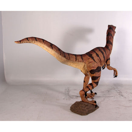 Brown Velociraptor Dinosaur Life Size Statue - LM Treasures 