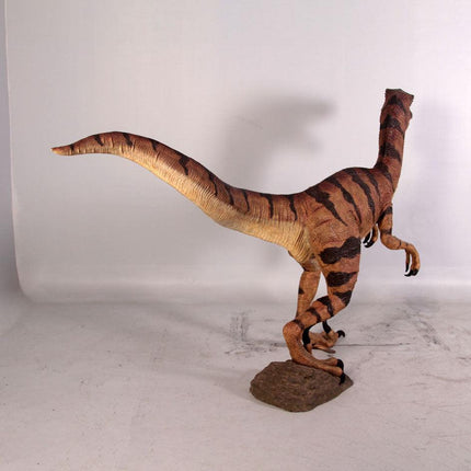 Brown Velociraptor Dinosaur Life Size Statue