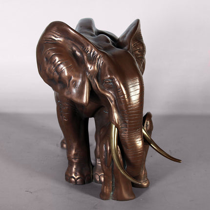 Mother With Baby Elephant Table Top Statue