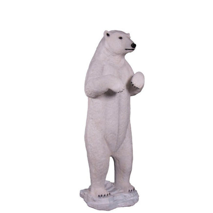 Standing Polar Bear On Base Statue - LM Treasures 