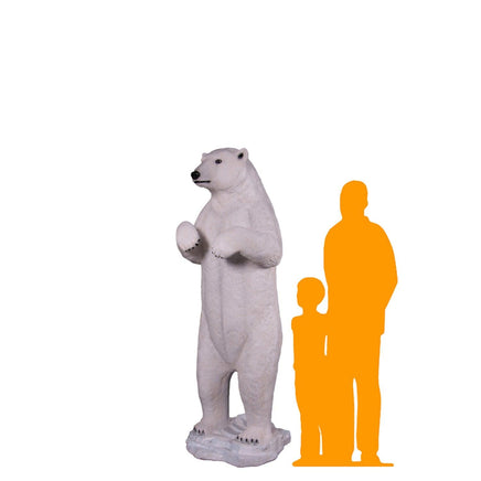 Standing Polar Bear On Base Statue - LM Treasures 