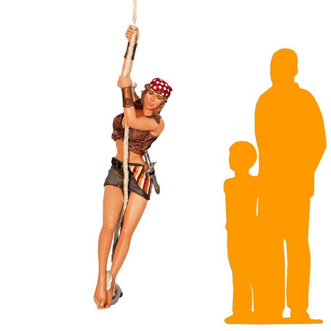 Hanging Lady Pirate In Skirt Life Size Statue - LM Treasures 