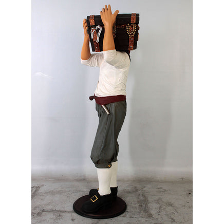 Pirate Captain With Chest Life Size Statue - LM Treasures 