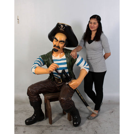 Sitting Pirate Pedro Life Size Statue - LM Treasures 