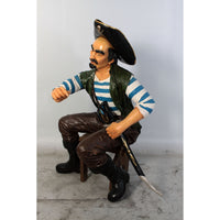Sitting Pirate Pedro Life Size Statue - LM Treasures 