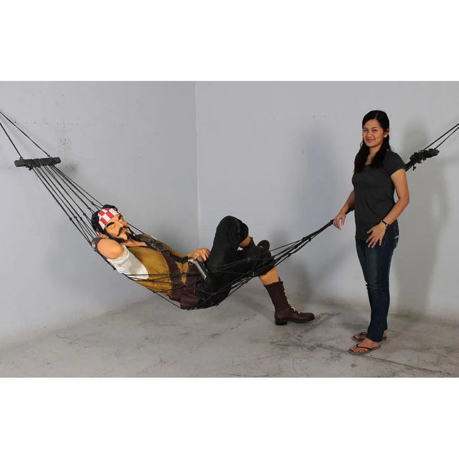 Pirate Hanging in Hammock Life Size Statue LM Treasures - H