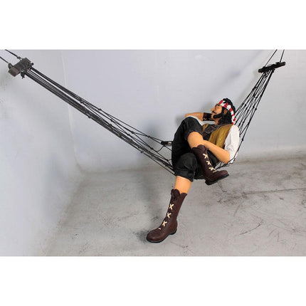 Pirate Hanging in Hammock Life Size Statue - LM Treasures 