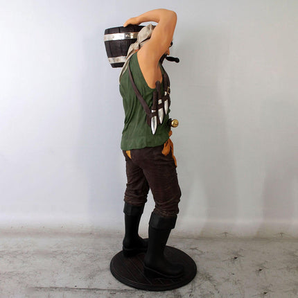 Pirate Captain With Bucket Life Size Statue - LM Treasures 