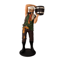 Pirate Captain With Bucket Life Size Statue - LM Treasures 