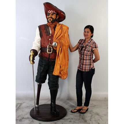 Pirate Captain Wooden Leg Life Size Statue - LM Treasures 