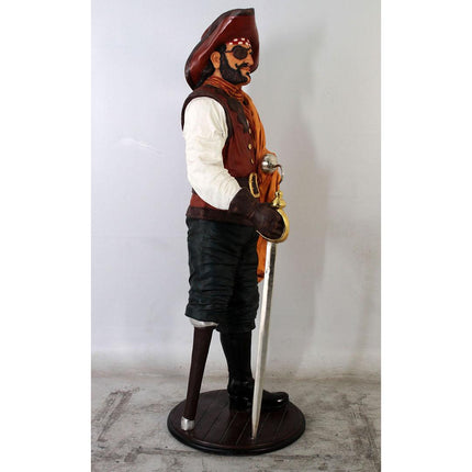 Pirate Captain Wooden Leg Life Size Statue - LM Treasures 