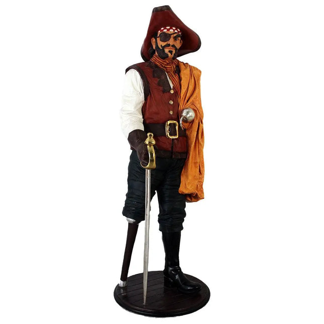 Pirate Captain Wooden Leg Life Size Statue LM Treasures - H