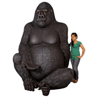 Jumbo Silver Back Gorilla Over Size Statue - LM Treasures 