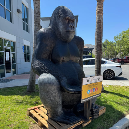 Jumbo Silver Back Gorilla Over Size Statue