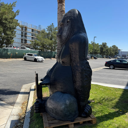 Jumbo Silver Back Gorilla Over Size Statue