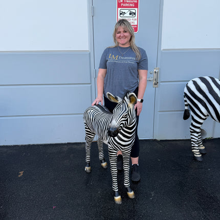 Baby Zebra Foal Life Size Statue