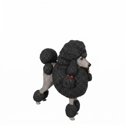 Black French Poodle Life Size Dog Statue