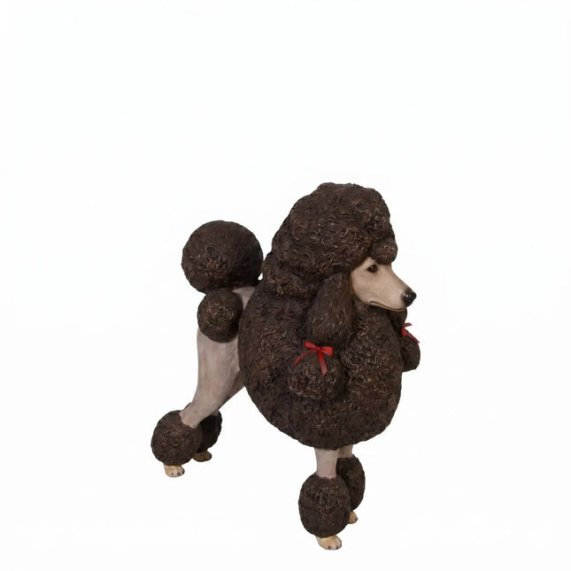 Brown French Poodle Life Size Dog Statue